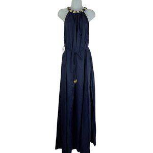 Staud Navy Gold Coin Benoit Dress Size Medium NWT